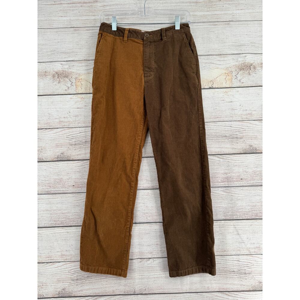 Brixton Victory Two Tone Corduroy Pants Womens 26 Copper and Brown